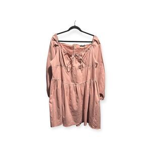 Boohoo Milkmaid Dress Women’s 24 Bengaline Corset Skater Rose Pink